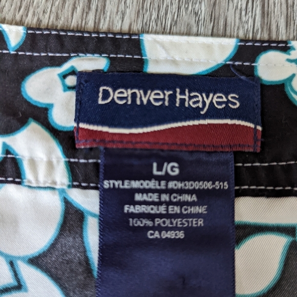 Woman's Denver Hayes Floral Swim Skirt With Pockets-Blue- Size Large - Picture 5 of 6
